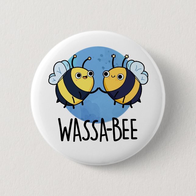 Macaron Rond 5 Cm Wassabee Funny Wasabi Bee Pun (Devant)