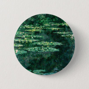 Macaron Rond 5 Cm WATER LILIES IN GREEN POND by Claude Monet 