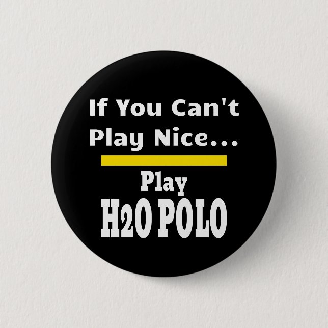 Macaron Rond 5 Cm Water Polo Funny Sarcastique (Devant)