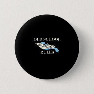 Macaron Rond 5 Cm Water Ski Bateau Lac Lover Old School Règles Water