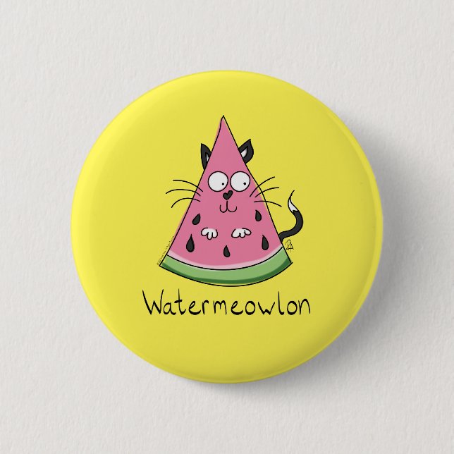 Macaron Rond 5 Cm Watermelon Chat Cute Kids (Devant)