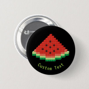 Macaron Rond 5 Cm Watermelon Pixel Art