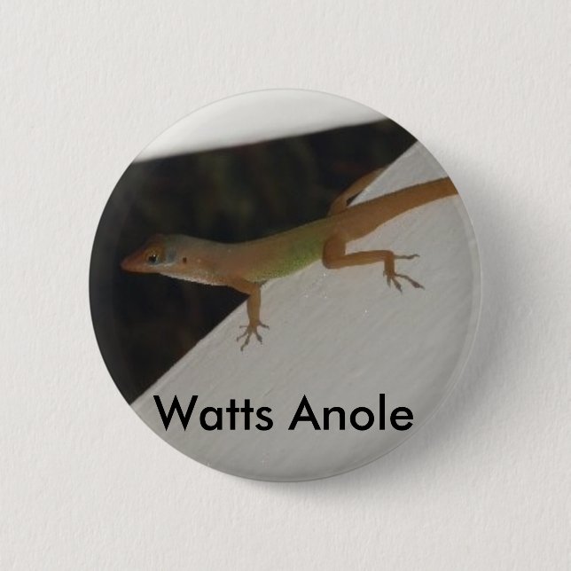 Macaron Rond 5 Cm Watts d'Anole de bouton de reptile (Devant)