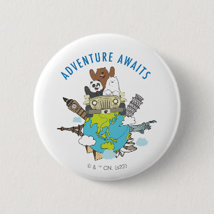 Macaron Rond 5 Cm We Bare Bears - Adventure Await
