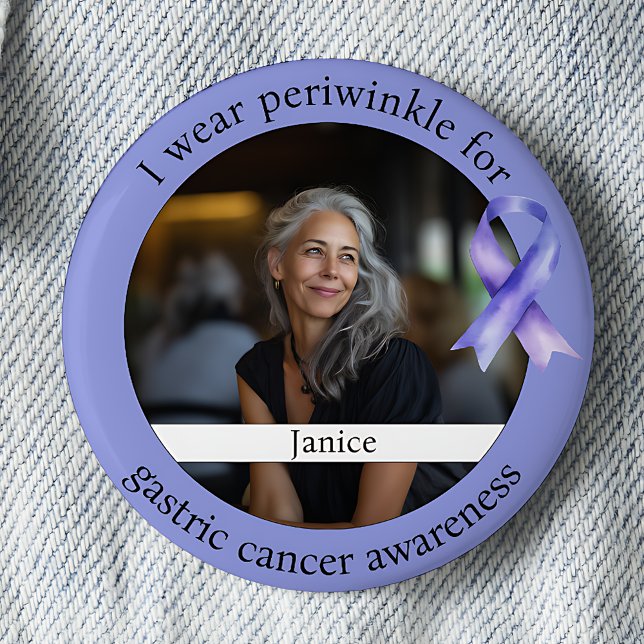Macaron Rond 5 Cm Wear Periwinkle for Gastric Cancer Awareness (Créateur téléchargé)