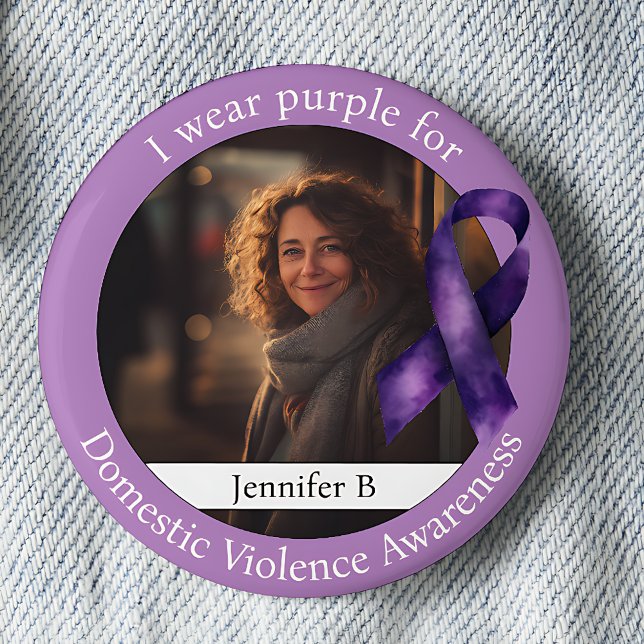 Macaron Rond 5 Cm Wear Purple for Domestic Violence Awareness (Créateur téléchargé)