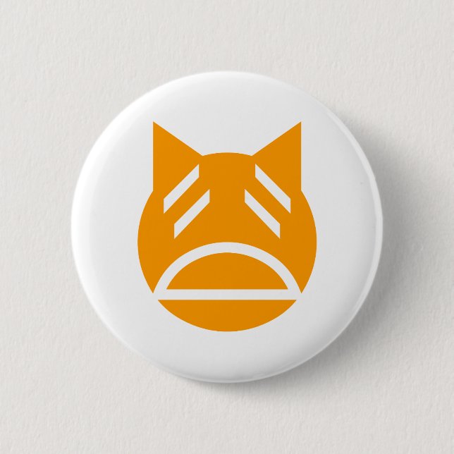 Macaron Rond 5 Cm Weary Emoji Cat (Devant)