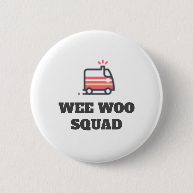 Macaron Rond 5 Cm Wee Woo Squad, Ambulance (Devant)