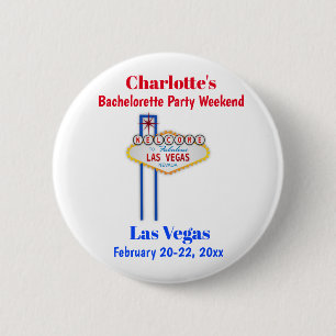 Macaron Rond 5 Cm Week-end de filles de partie de Las Vegas