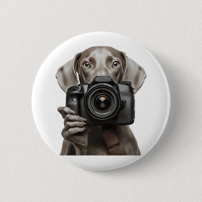 Macaron Rond 5 Cm Weimaraner  (Devant)