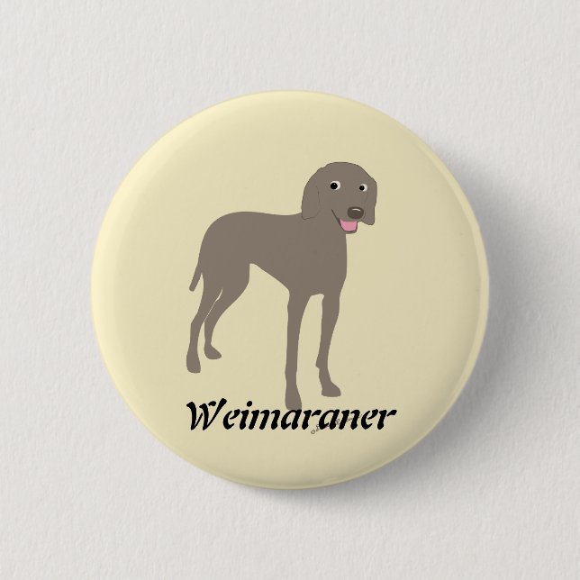 Macaron Rond 5 Cm Weimaraner (Devant)