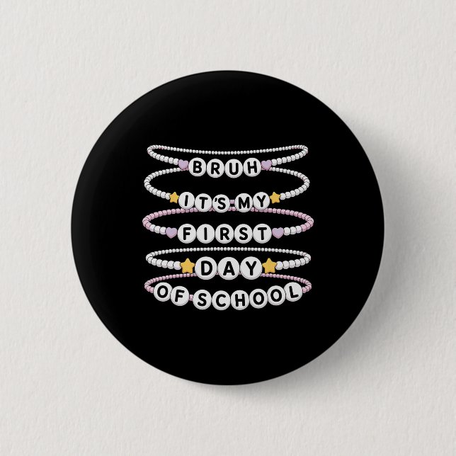 Macaron Rond 5 Cm Welcome Back To School Bracelets First Day Of Scho (Devant)
