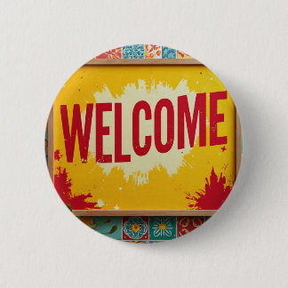 Macaron Rond 5 Cm Welcome design on 