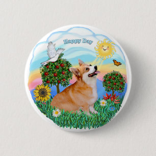 Macaron Rond 5 Cm Welsh Corgi (Pembroke 7b)