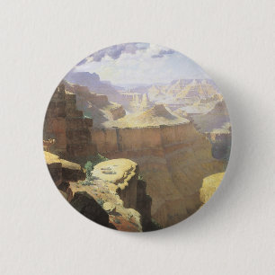 Macaron Rond 5 Cm West Art d'Amérique vintage, Grand Canyon par Leig