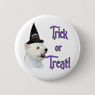 Macaron Rond 5 Cm West Highland White Terrier Trick
