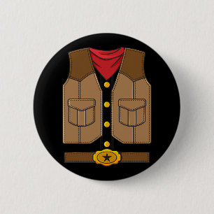 Macaron Rond 5 Cm Western Cowboy Halloween Garçons Enfants