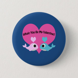 Macaron Rond 5 Cm Whale Tu Es Ma Valentine ?