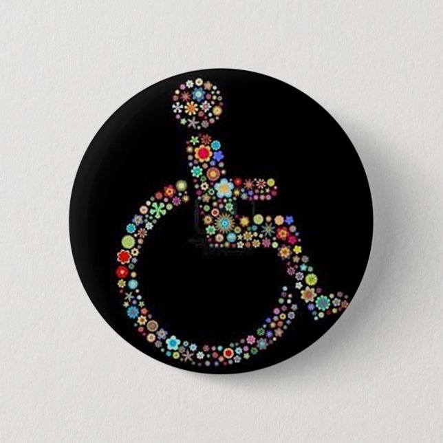 Macaron Rond 5 Cm wheelchair_funky_zazzle.jpeg (Devant)