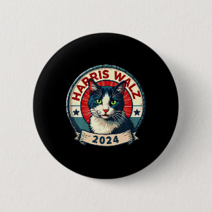 Macaron Rond 5 Cm Wheimer 2024 Funny Cat Election Kamala Harris Tim