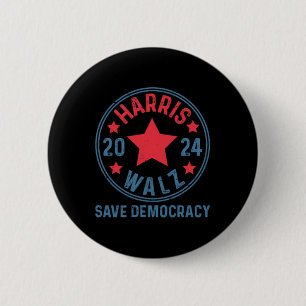 Macaron Rond 5 Cm Wheimer 2024 Save Democracy Kamala Harris Tim Walt