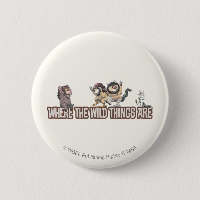 Macaron Rond 5 Cm Where the Wild Things Are Characters on Logo (Devant)
