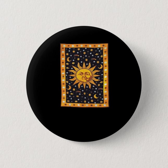 Macaron Rond 5 Cm Whimsigoth 90s Soleil et Lune (Devant)