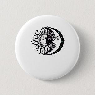 Macaron Rond 5 Cm Whimsigoth Aquarelle Sun Moon Witchy Classic
