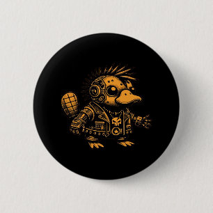 Macaron Rond 5 Cm Whimsigoth Cyborg Platypus Art Vintage