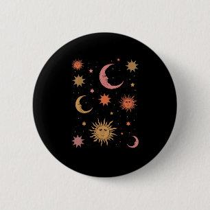 Macaron Rond 5 Cm Whimsigoth esthétique Vintage demi lune soleil