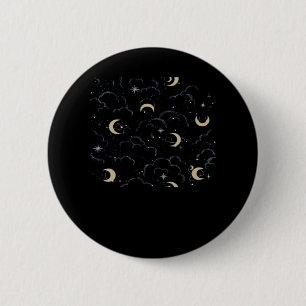 Macaron Rond 5 Cm Whimsigoth Nuages Sun Moon Witchy