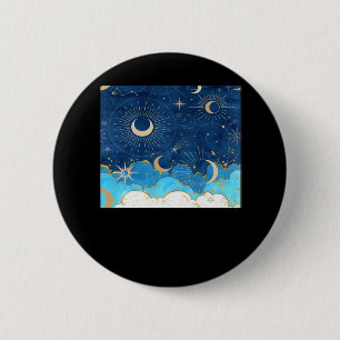 Macaron Rond 5 Cm Whimsigoth Nuages Sun Moon Witchy Classic