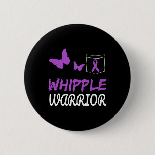 Macaron Rond 5 Cm Whipple Guerrier Purple Ribbon Cancer Pancréatique