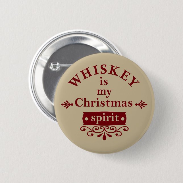 Macaron Rond 5 Cm Whiskey est mon esprit de Noël (Devant & derrière)