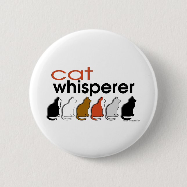 Macaron Rond 5 Cm Whisperer de chat (Devant)