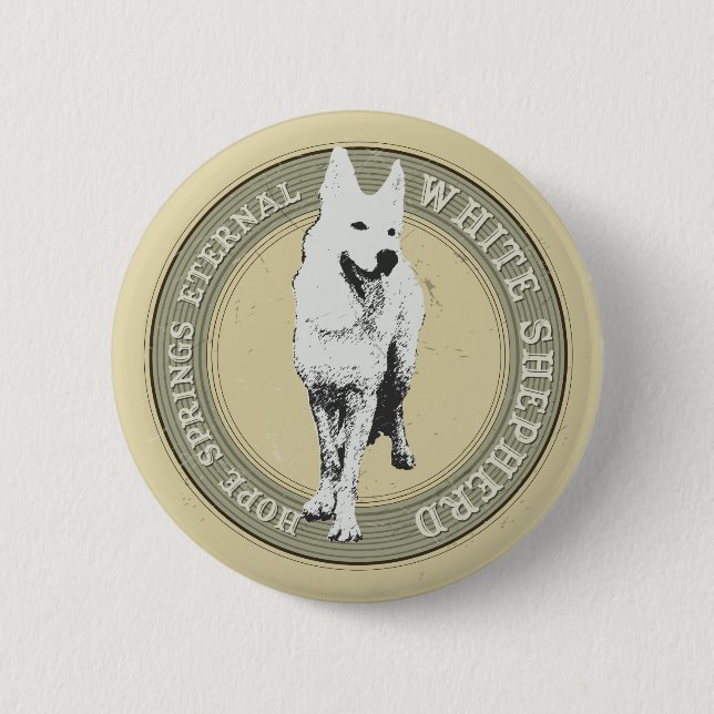 Macaron Rond 5 Cm White Shepherd (Devant)