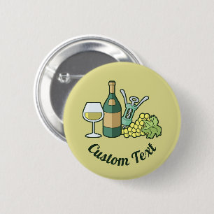 Macaron Rond 5 Cm White Wine Button