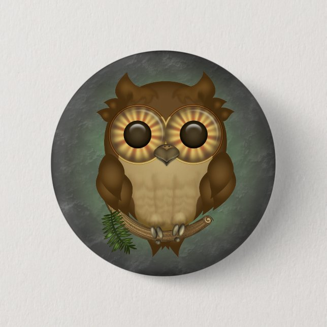 Macaron Rond 5 Cm Whoolio les boutons ronds de hibou mignon (Devant)