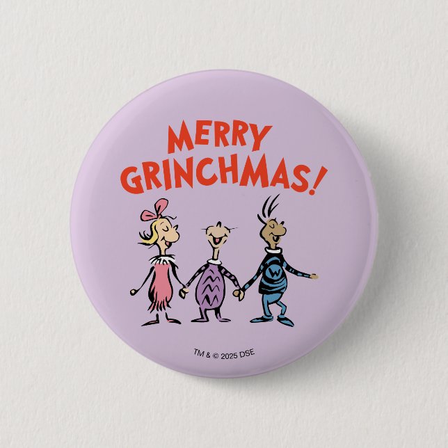 Macaron Rond 5 Cm Whos Holding Hands Merry Grinchmas (Devant)