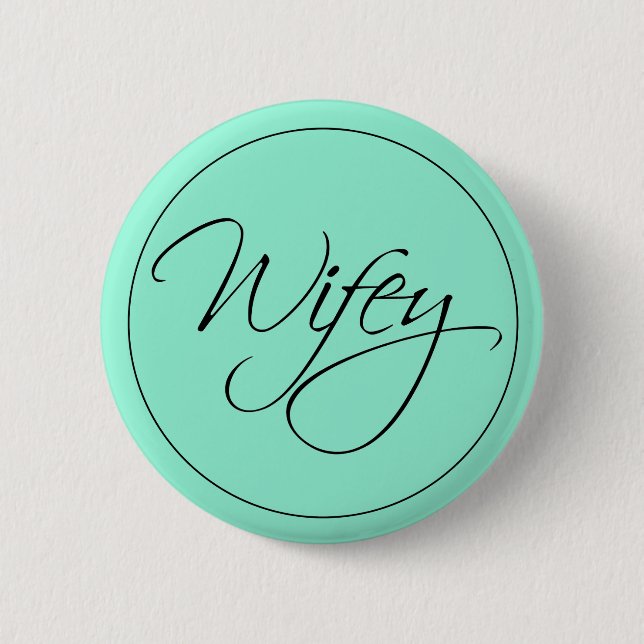 Macaron Rond 5 Cm Wifey Calligraphie (Devant)