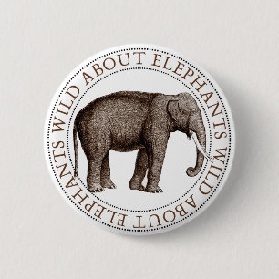 Macaron Rond 5 Cm Wild About Elephants