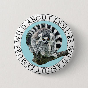 Macaron Rond 5 Cm Wild About Lemurs