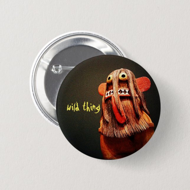 Macaron Rond 5 Cm Wild Thing Poupée Kachina Visage photo mignon Amus (Devant & derrière)