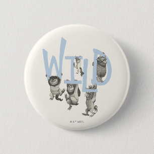 Macaron Rond 5 Cm WILD   Wild Things et Max - Bleu