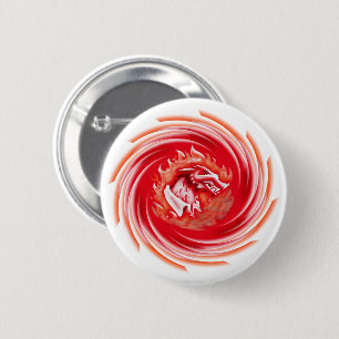 Macaron Rond 5 Cm Wild Wolf Whirling blanc bouton