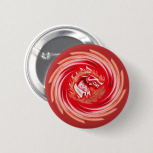 Macaron Rond 5 Cm Wild Wolf Whirling bouton rouge