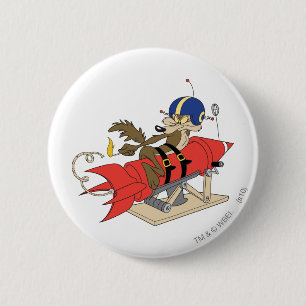 Macaron Rond 5 Cm Wile E. Coyote lance Red Rocket