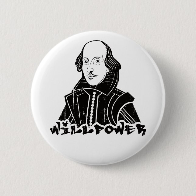 Macaron Rond 5 Cm Will Shakespeare Portrait (Devant)