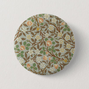 Macaron Rond 5 Cm William Morris Clover Fleur botanique