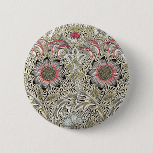 Macaron Rond 5 Cm William Morris Corncocktail fond d'écran floral